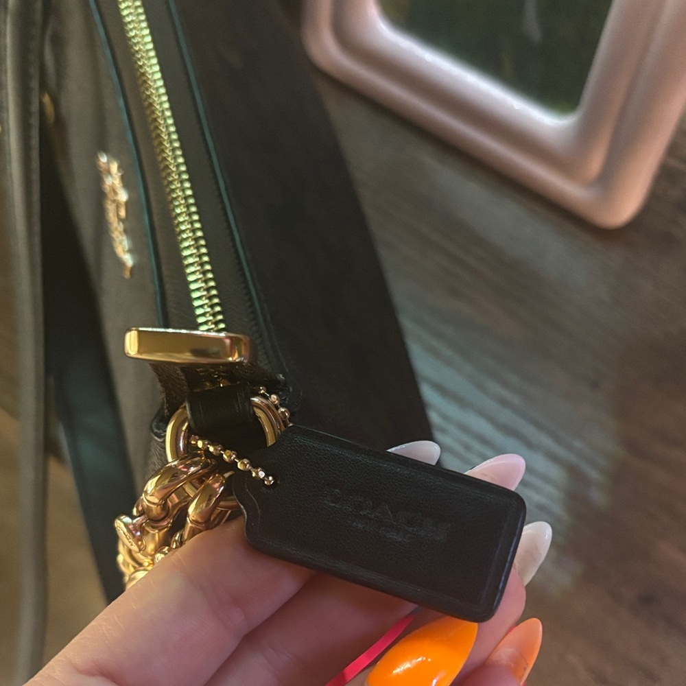 Coach Black Leather Chain Shoulder Bag - Picture 2 of 3